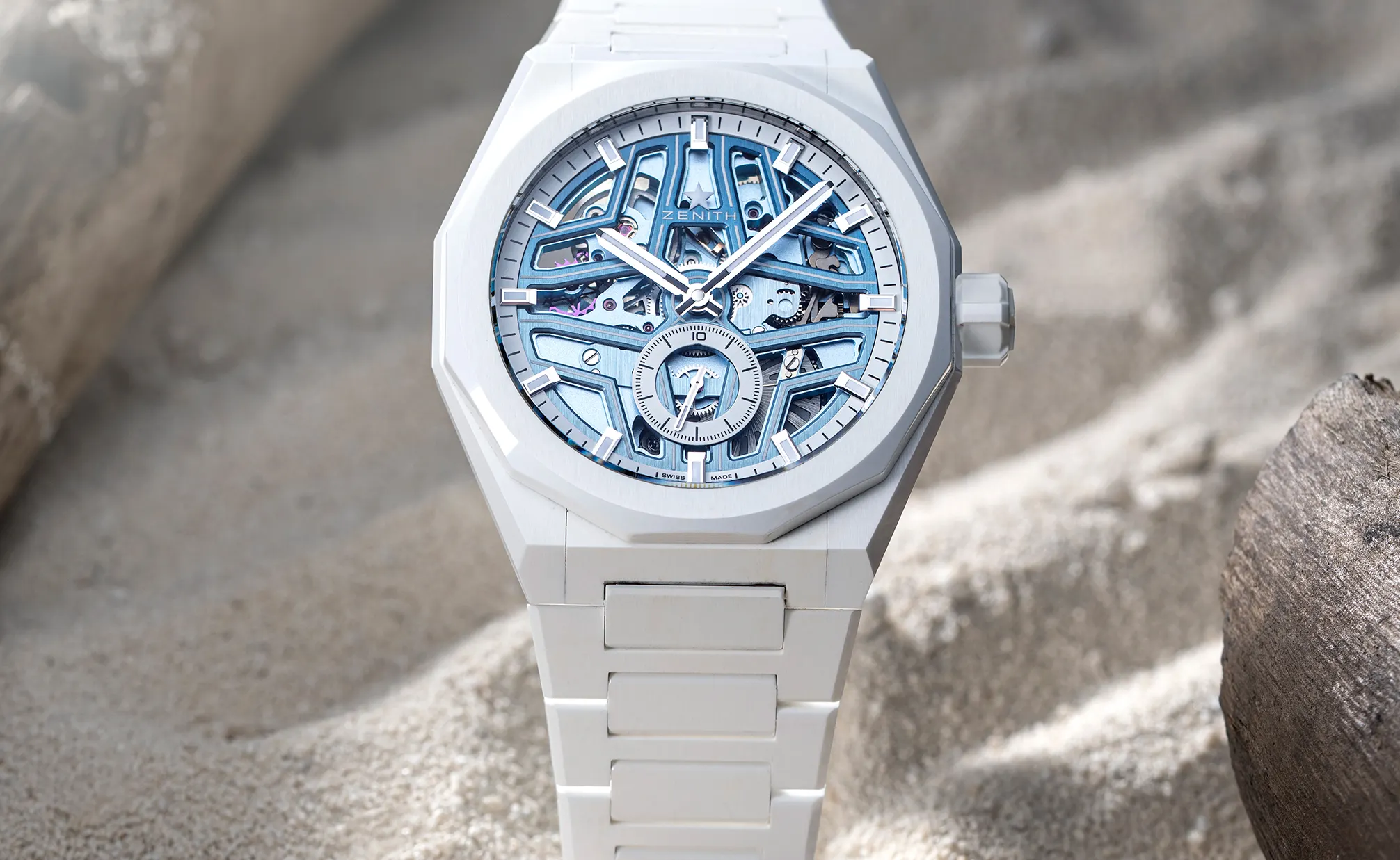 Zenith & Time + Tide Reval Final Chapter of Surfer Trilogy with New Defy Skyline Skeleton White Surfer Ceramic